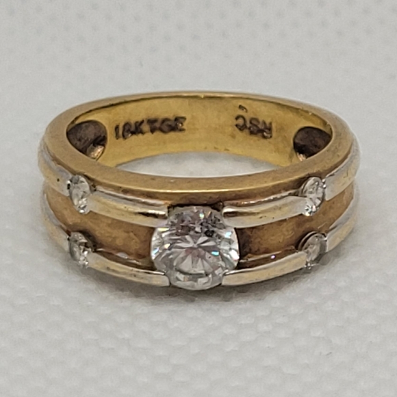 RSC Jewelry Vintage Art Deco Ring 8ktge Rsc 18kt Gold Electroplated